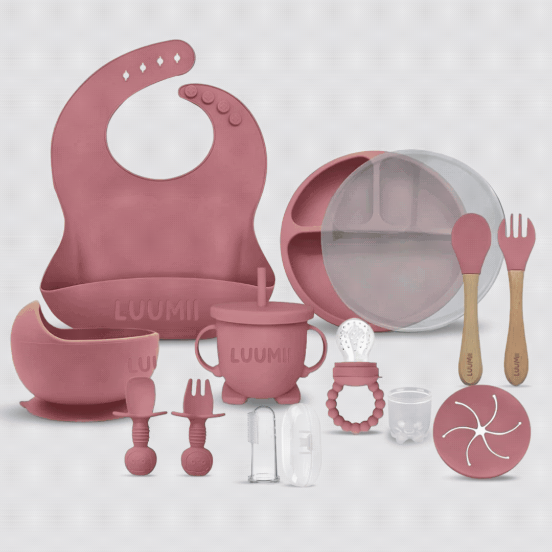 Luumii Barneservice i Silikon – 10 Deler Spisesett for Baby