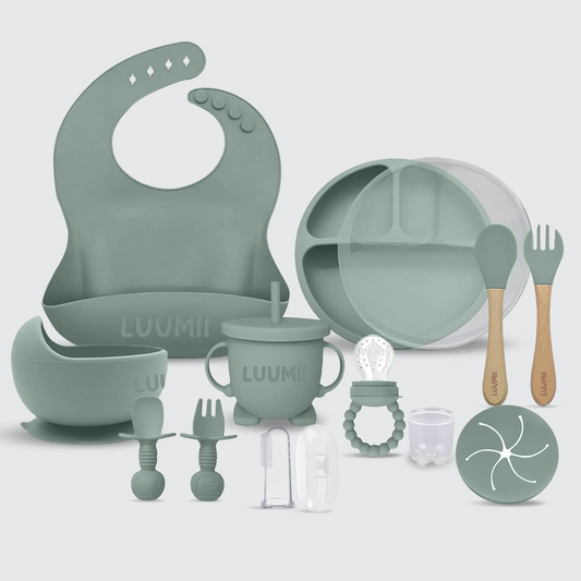 Luumii Barneservice i Silikon – 10 Deler Spisesett for Baby