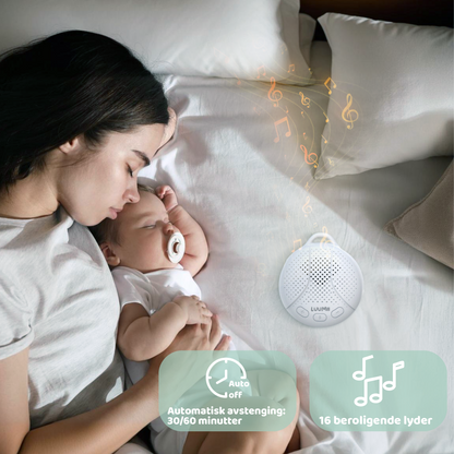 Luumii Babyro Sett – Rocker og Bærbar White Noise Maskin for bedre søvn
