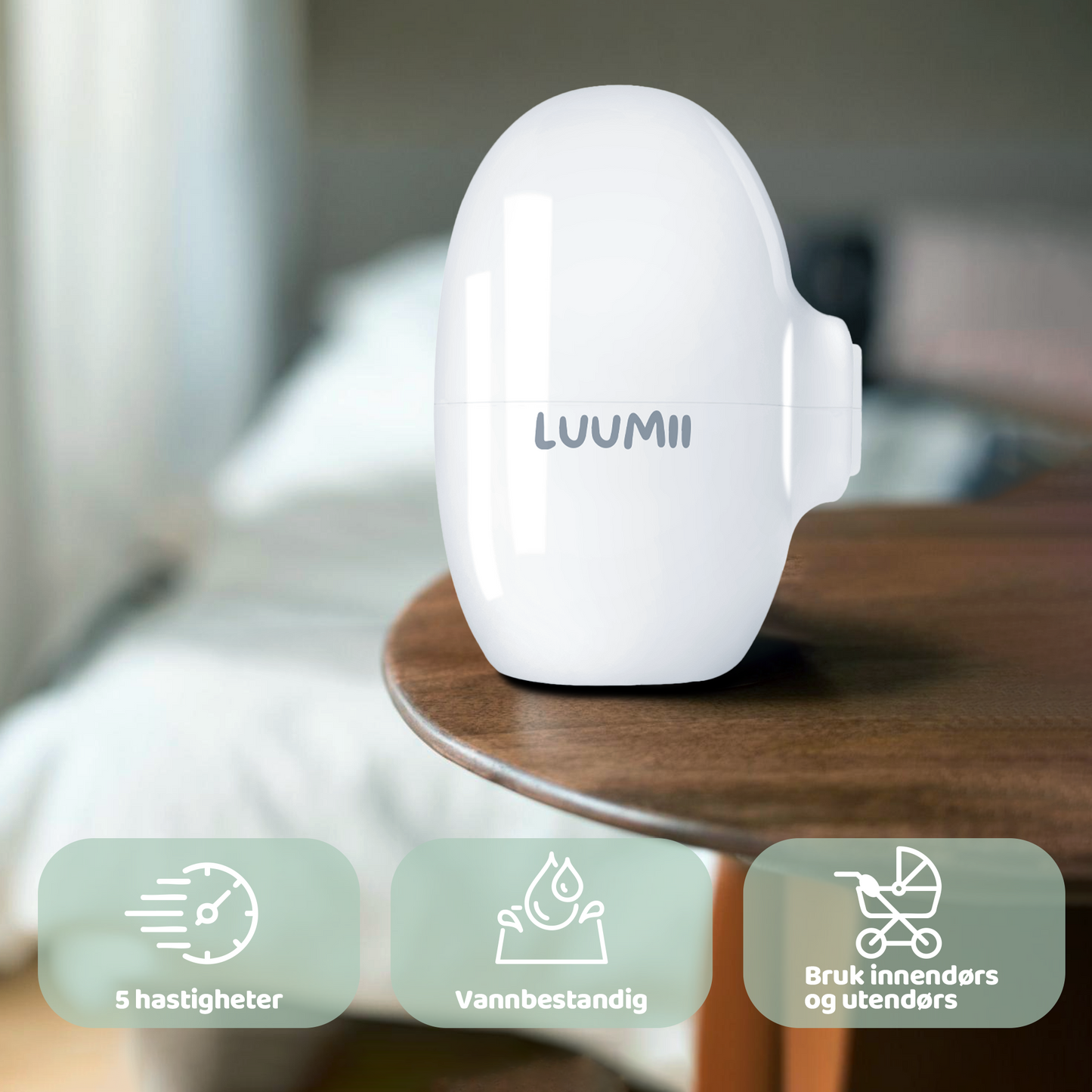 Luumii Babyro Sett – Rocker og Bærbar White Noise Maskin for bedre søvn