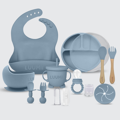 Luumii Barneservice i Silikon – 10 Deler Spisesett for Baby