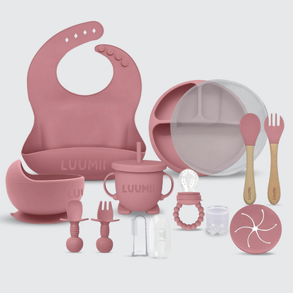 Luumii Barneservice i Silikon – 10 Deler Spisesett for Baby