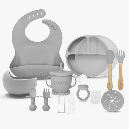 Luumii Barneservice i Silikon – 10 Deler Spisesett for Baby