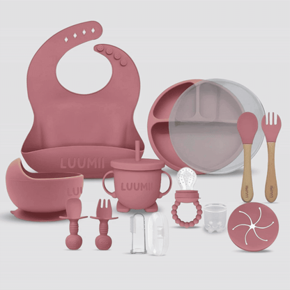 Luumii Barneservice i Silikon – 10 Deler Spisesett for Baby