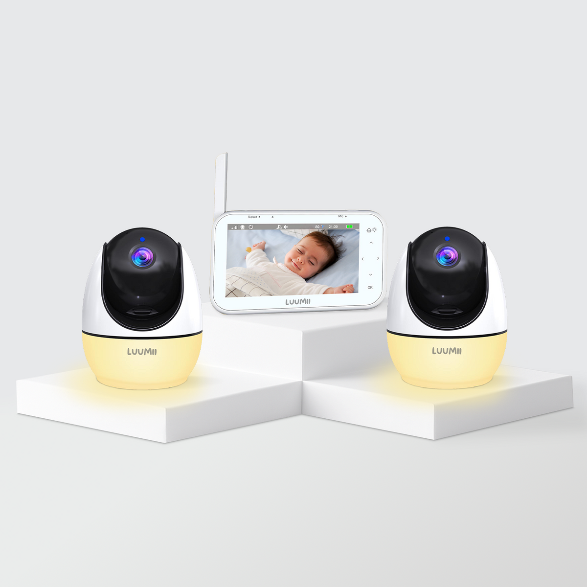 Babycall med 2 Kameraer og Nattlys | Luumii Dobbelt Babymonitor