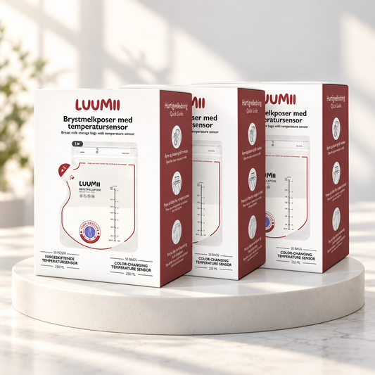 Luumii Brystmelkposer med Temperatursensor – 250 ml – 3 x 50 stk. (150 poser)