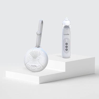 Luumii BabyGo Pust og Ro Pakke – Elektrisk BabyGo Nesesuger og White Noise Maskin