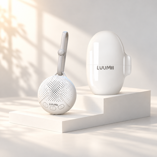 Luumii Babyro Sett – Rocker og Bærbar White Noise Maskin for bedre søvn