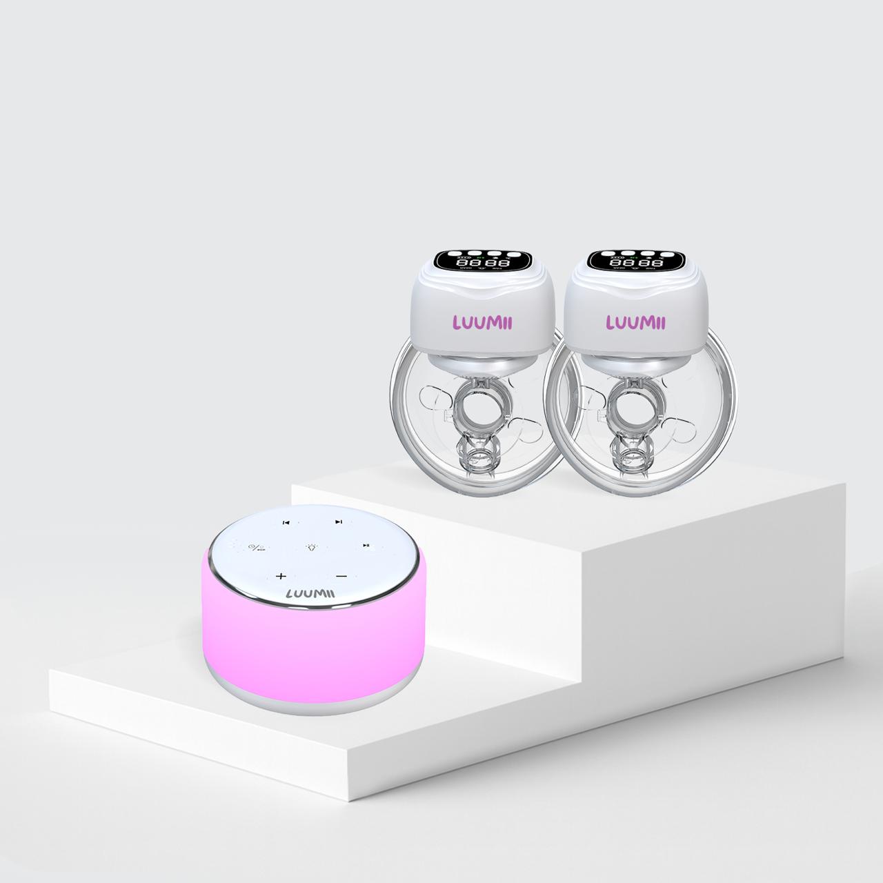 Luumii Elektrisk Brystpumpe og White Noise Maskin