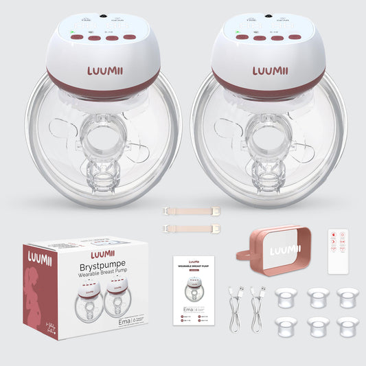 Luumii dobbel elektrisk brystpumpe Ema med alt tilbehør – komplett sett for effektiv pumping
