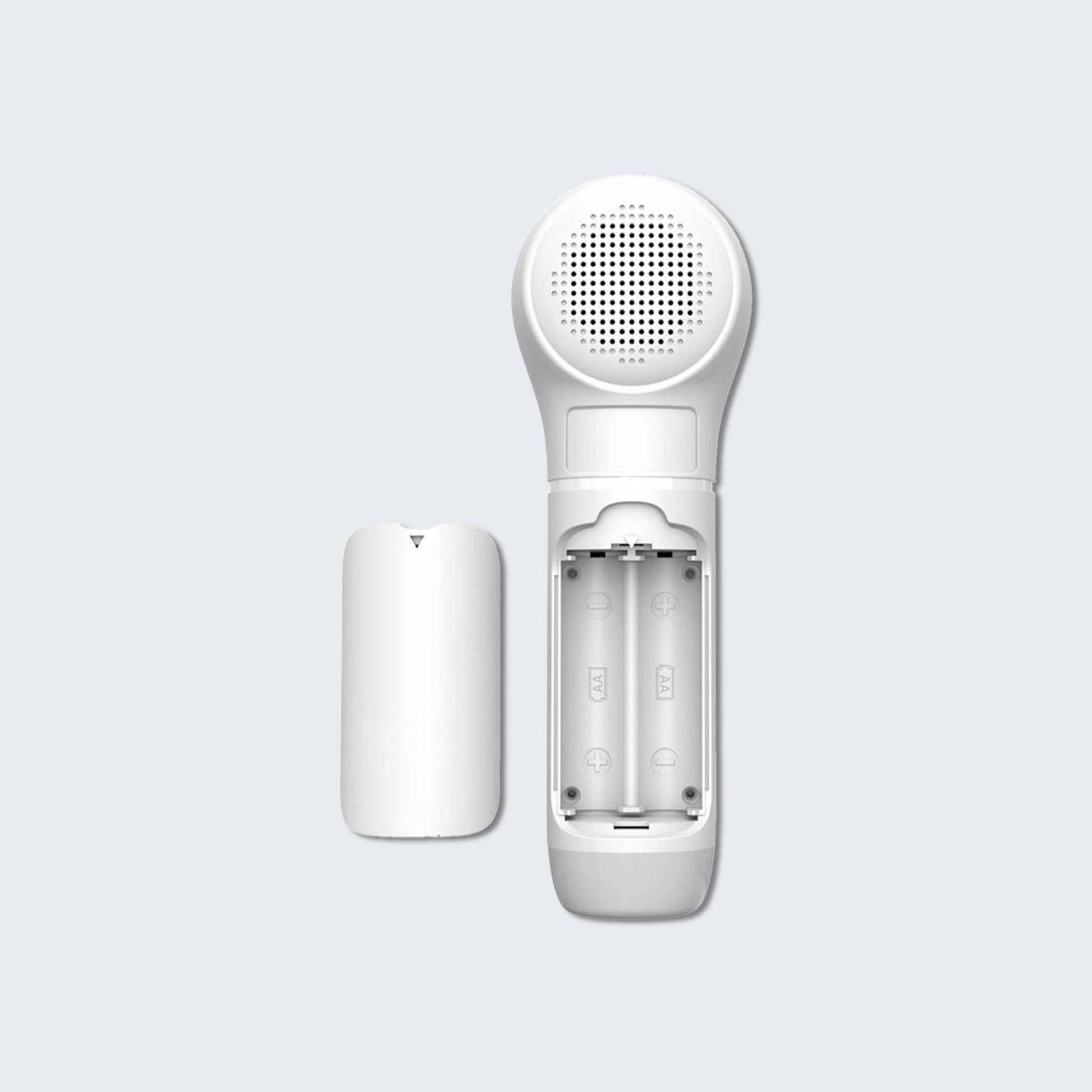 Åpent batterirom på Luumii Doppler baby doppler med avtakbart deksel
