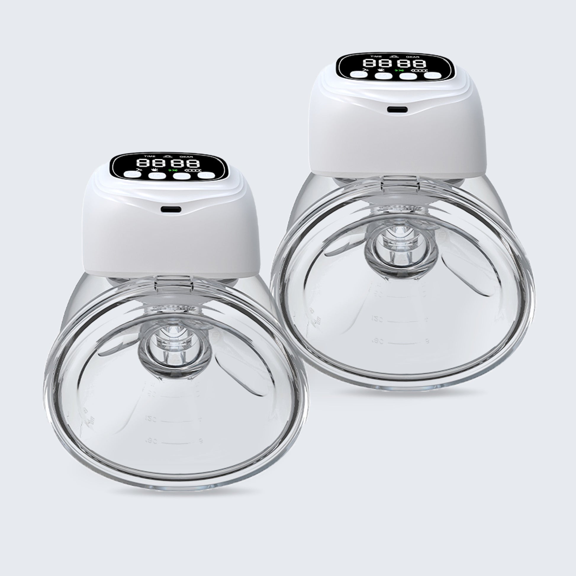 Luumii dobbel elektrisk brystpumpe  sett forfra.