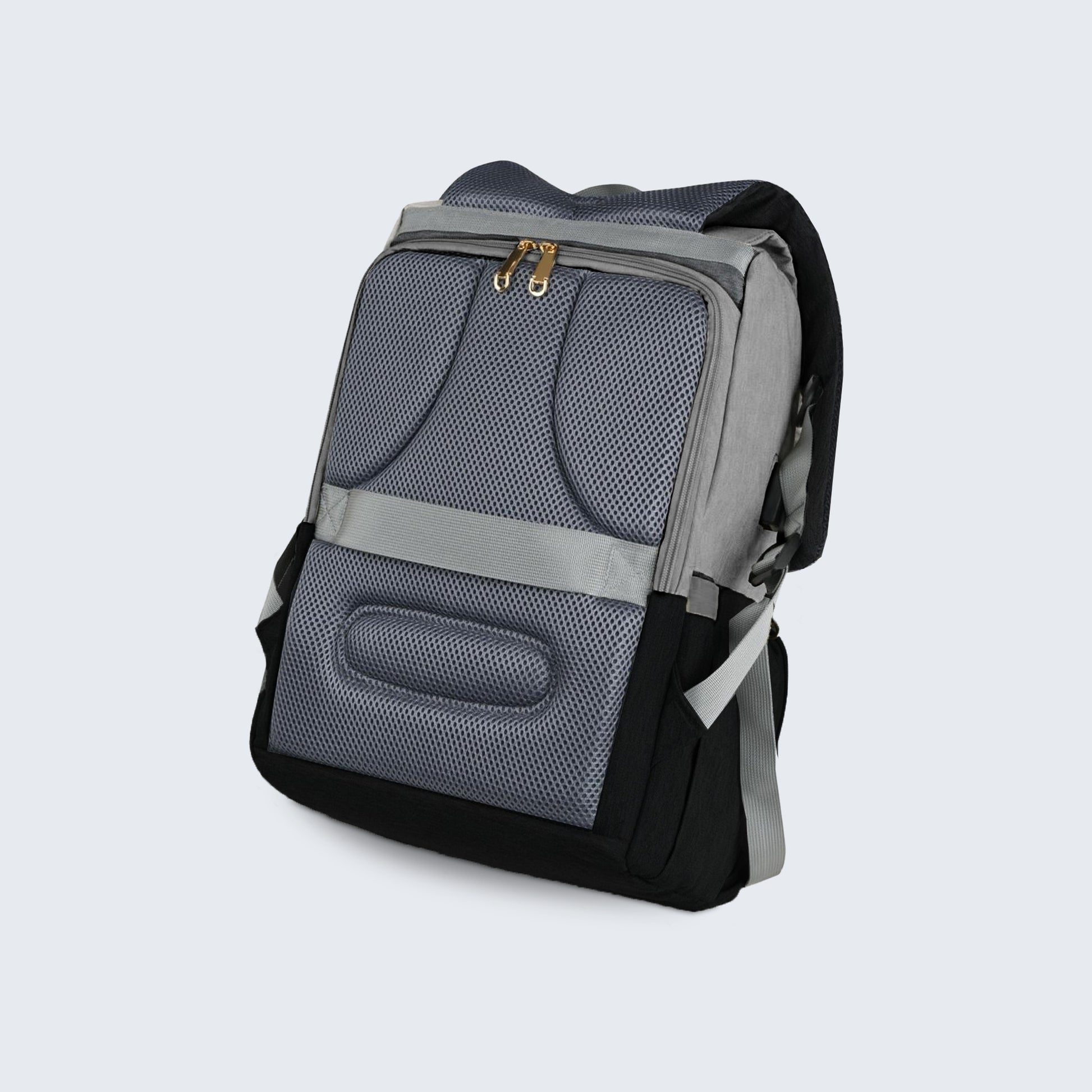 Ergonomisk og pustende ryggpanel på Luumii stelleveske for komfortabel bæring