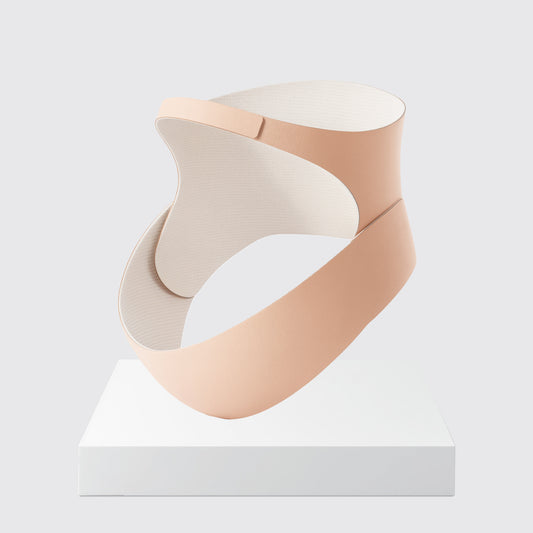 Luumii støttebelte for gravide i beige farge, ergonomisk magebelte med ryggstøtte