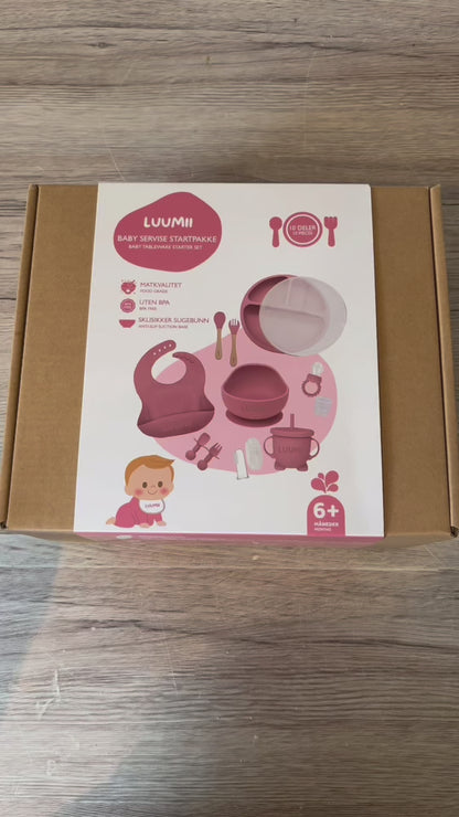 Luumii Barneservice i Silikon – 10 Deler Spisesett for Baby