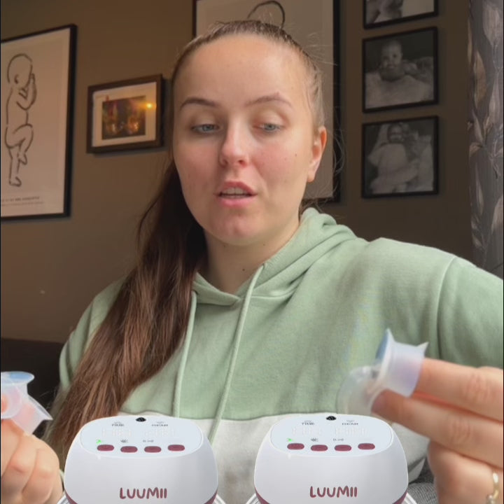 Videoen forklarer hvordan du velger riktig brysttrakt til Luumii Brystpumpe, og hvorfor det er så viktig for å unngå sårhet på brystvorten og få best mulig effekt av pumpen.